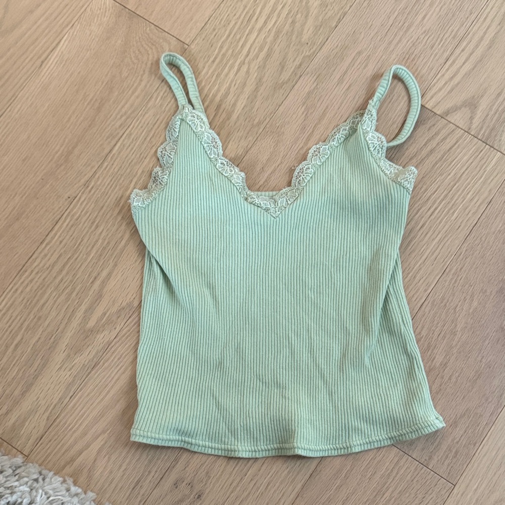 Urban Outfitters Light Green Lace Camisole